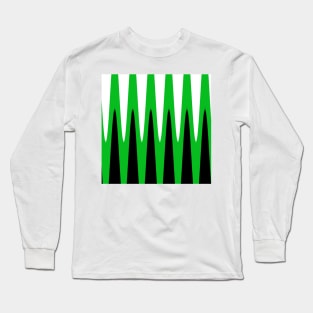 Wave Design Green Long Sleeve T-Shirt